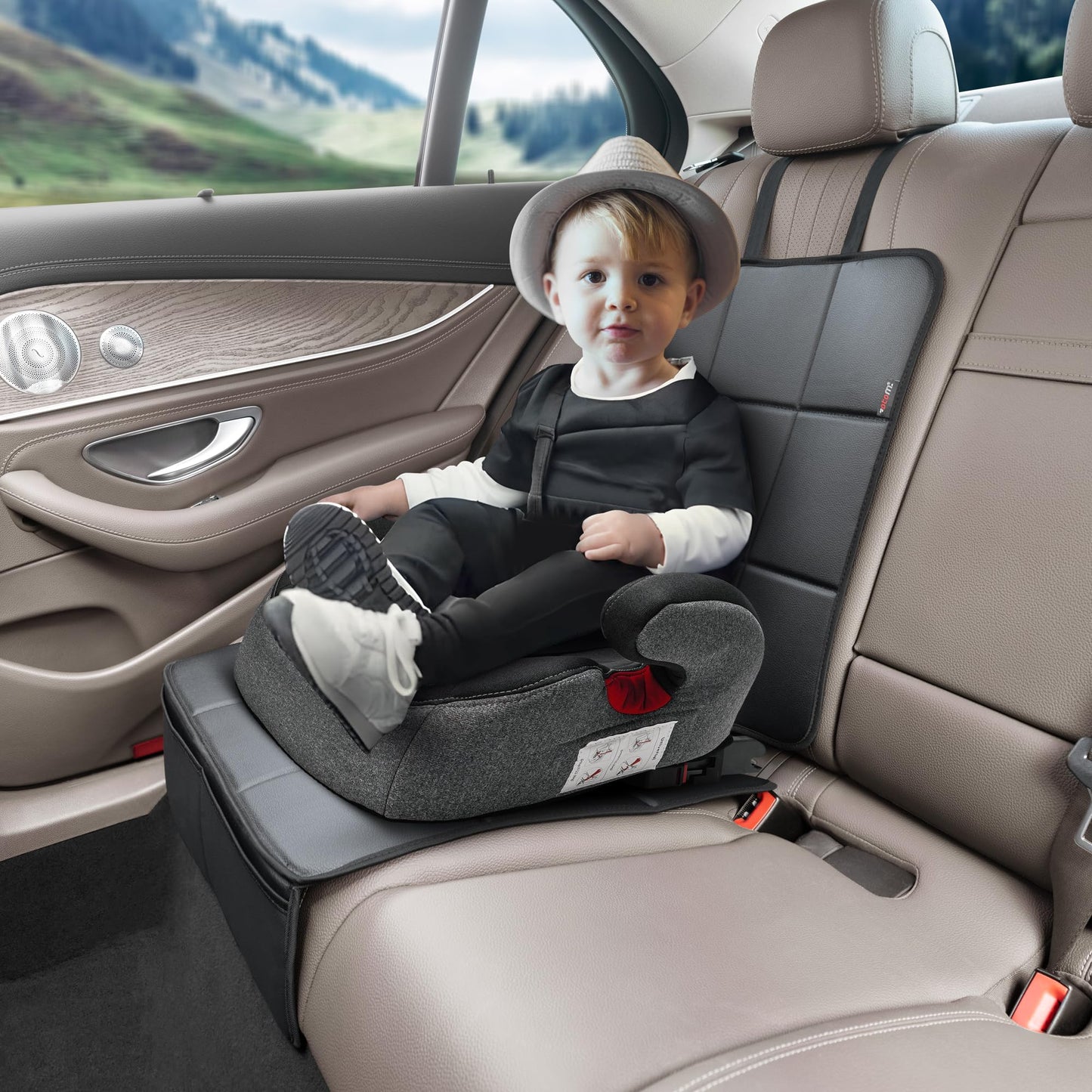 Otom Car Seat Protector for Child Car Seat (Black) (Black)