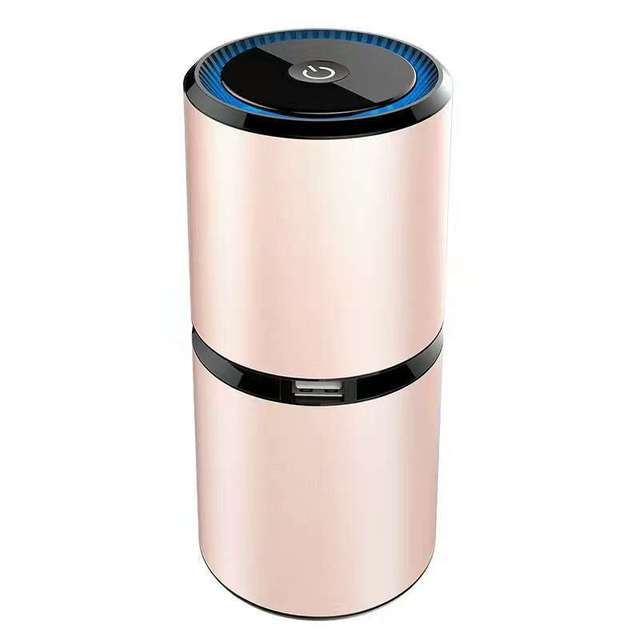 Car Air Purifier with Dual USB Charger and Ionizer