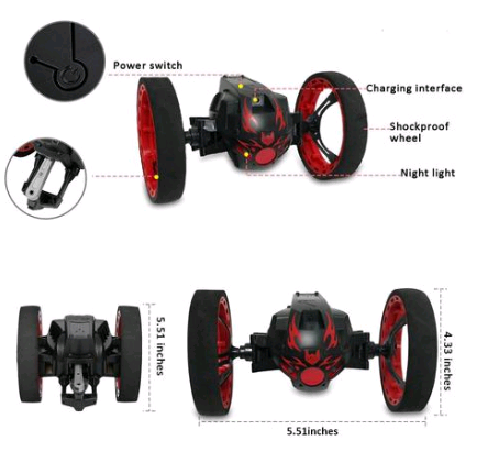 Bounce Car Remote Control Toy - 360 Degree Stunt Car