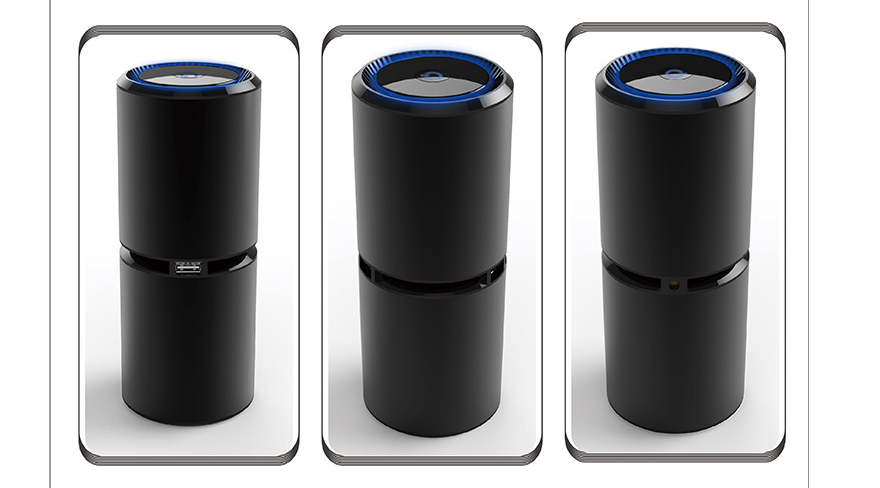 Car Air Purifier with Dual USB Charger and Ionizer