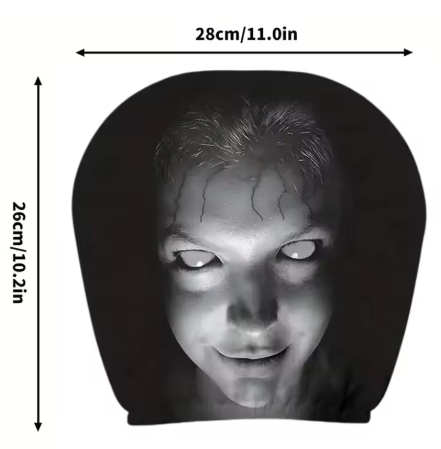 Glow-Eye Creepy Face Car Headrest Covers